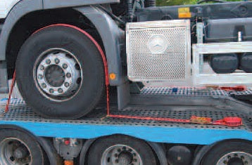 Pas mocujący do lawet z tzw. trawką 3000 daN, 2-cz. z hakami profilowanymi